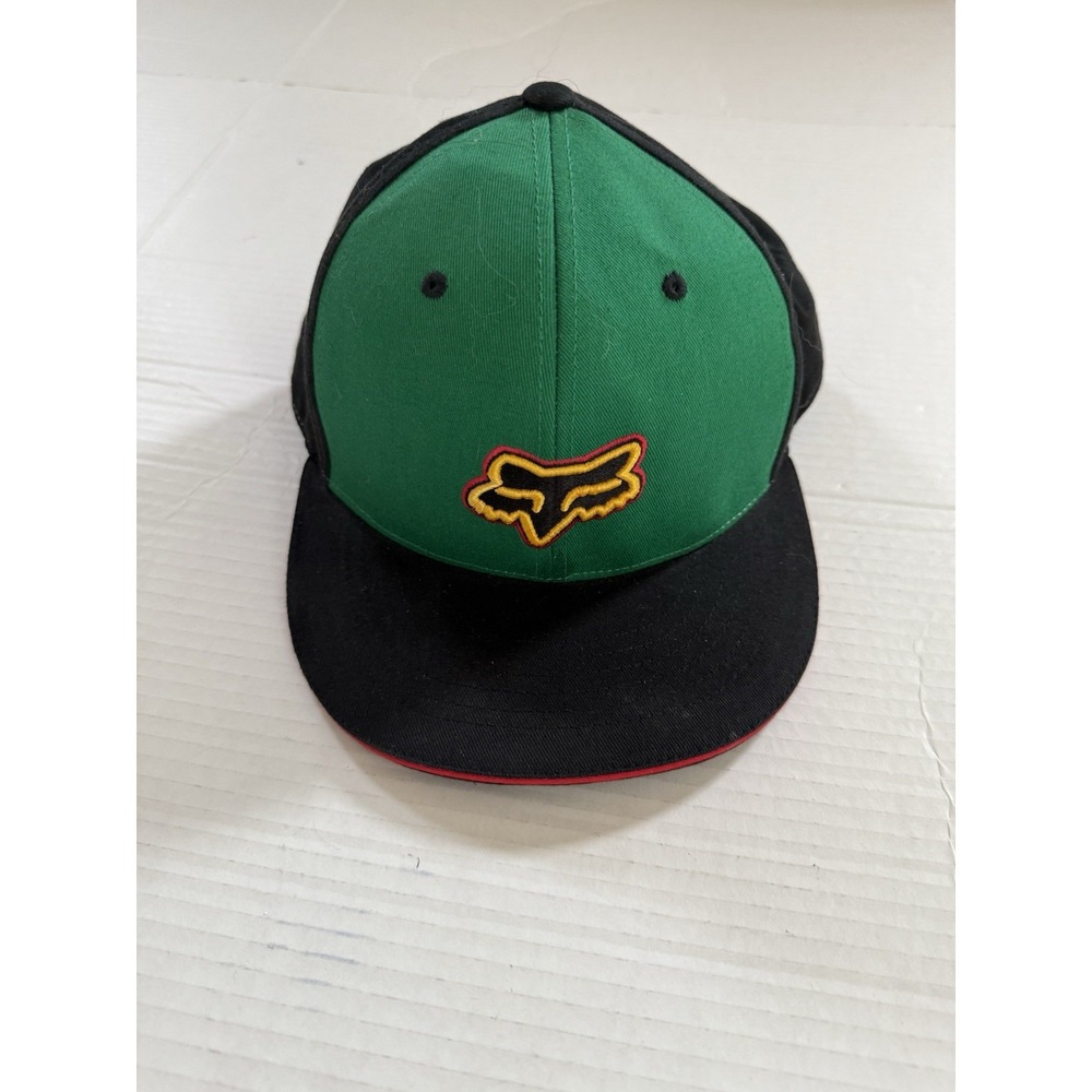 Fox Baseball Cap Black/green 210 Fitted By Flexfit  7-1/4 -7-5/8